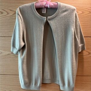 Anne Klein Pale Green Cashmere Cardigan Size Large